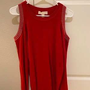 Michael Kors Red open shoulder sweater